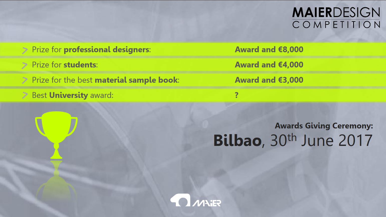 7th Maier International Design Competition Color Trim